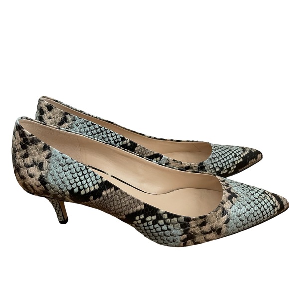 Nine West Turquoise Black Tan Snakeskin 
